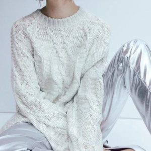 Oversized Shimmery Metallic Sweater